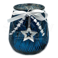 Lampion szklany `Blue Christmas`